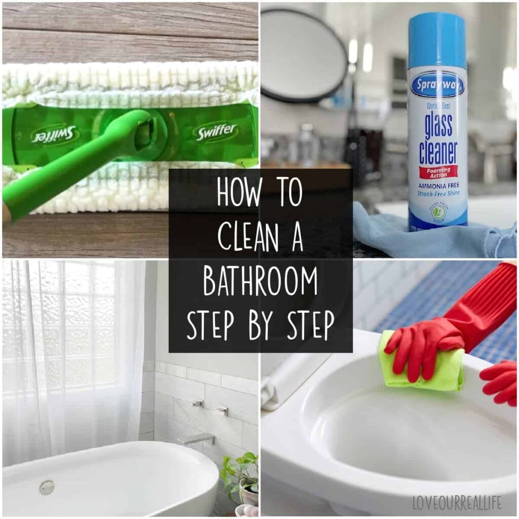 What Is The First Step In Cleaning A Bathroom?
