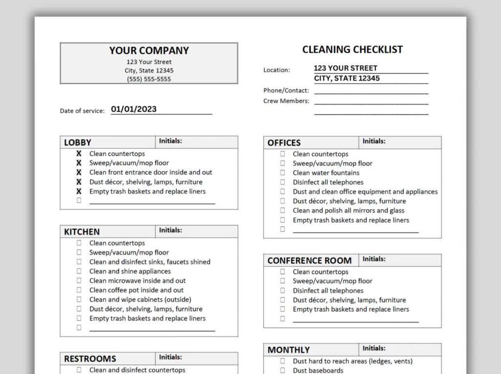 A Comprehensive Guide to Designing an Office Cleaning Checklist